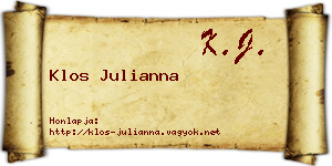 Klos Julianna névjegykártya